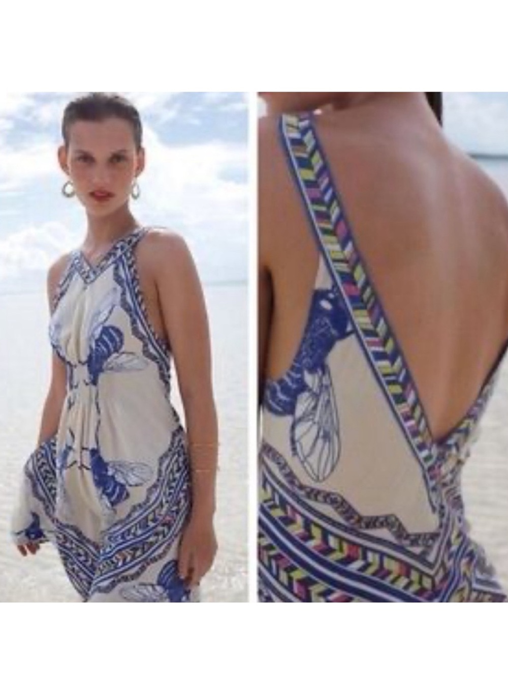 ANTHROPOLOGIE LEIFNOTES Bumblebee Print Sun Dress